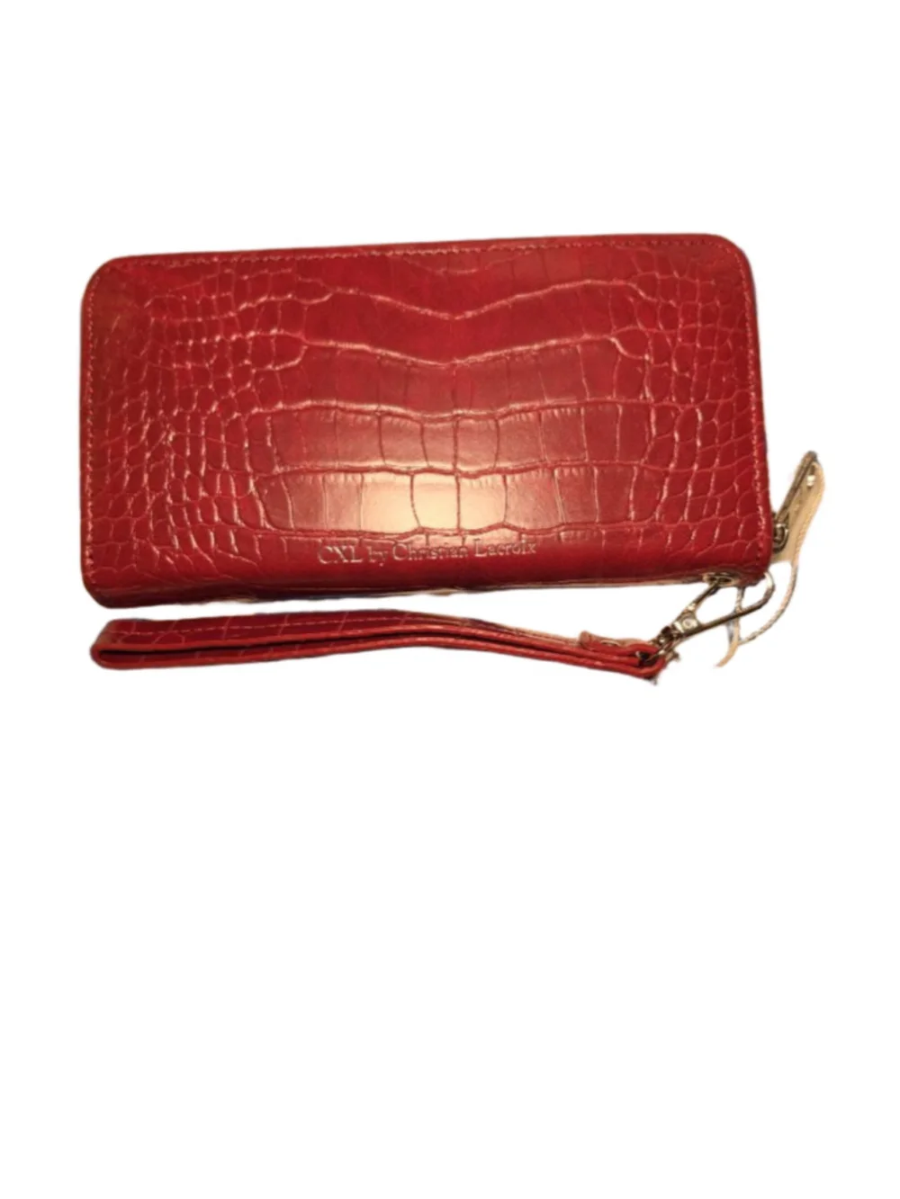 CXL by Christian Lacroix Red Croc Embossed Wallet One Size - Picture 2 of 5